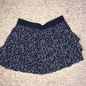 Blue flower pattern skirt